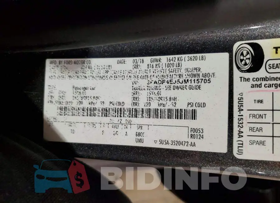 3FADP4EJ5JM115705 Photo# 12