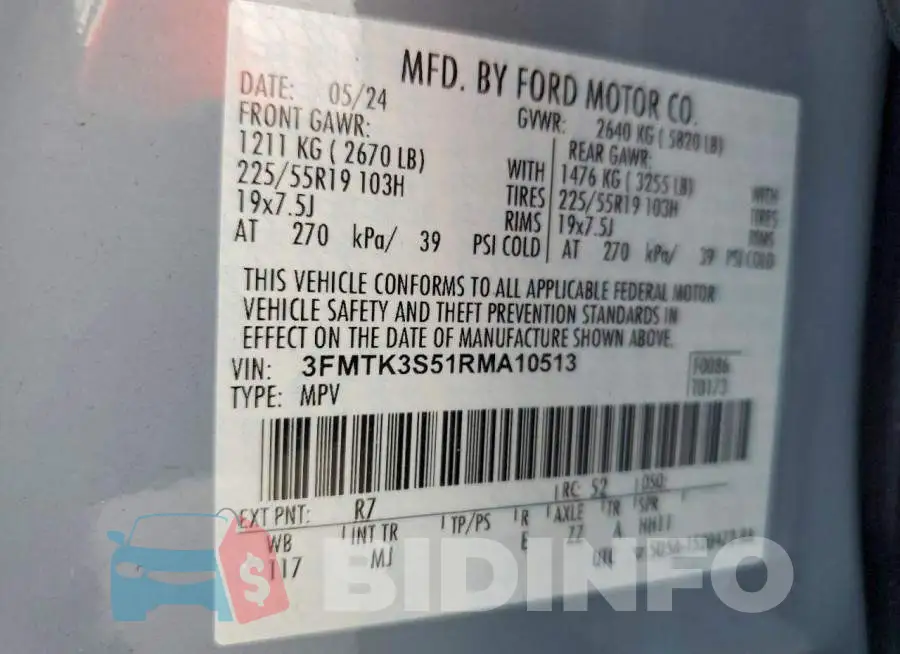3FMTK3S51RMA10513 Photo# 13