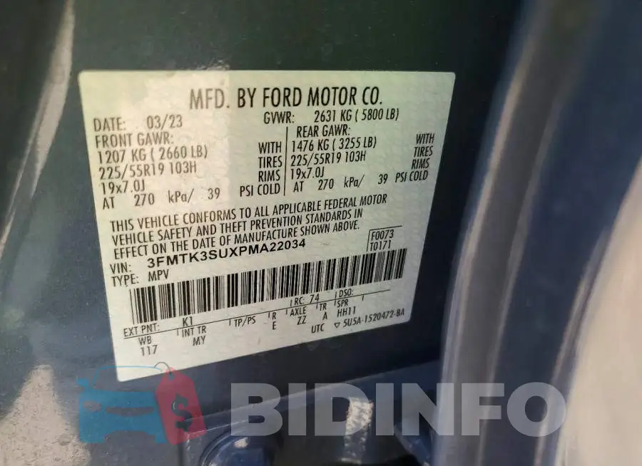 3FMTK3SUXPMA22034 Photo# 13
