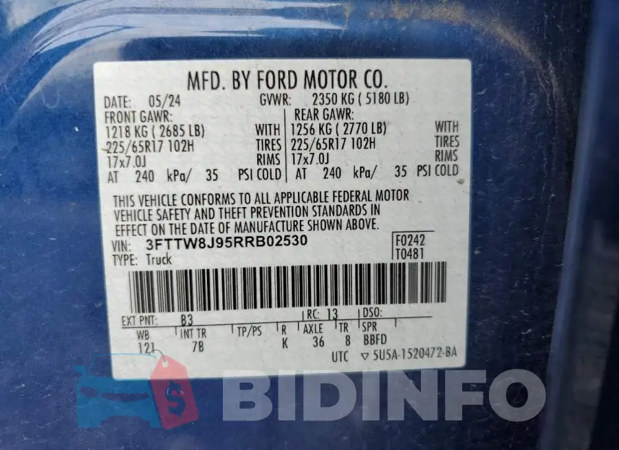 3FTTW8J95RRB02530 Photo# 12