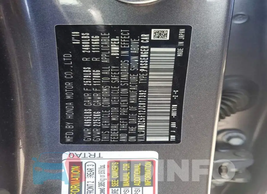 JHMZC5F12JC017392 Photo# 12