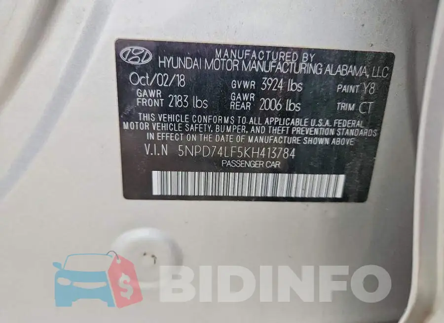 5NPD74LF5KH413784 Photo# 12