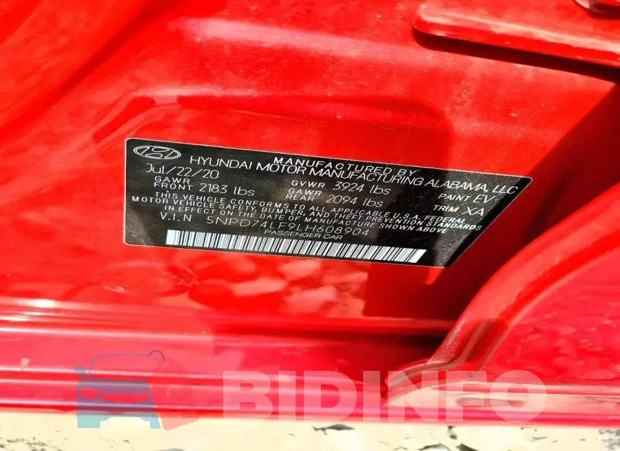5NPD74LF9LH608904 Photo# 12