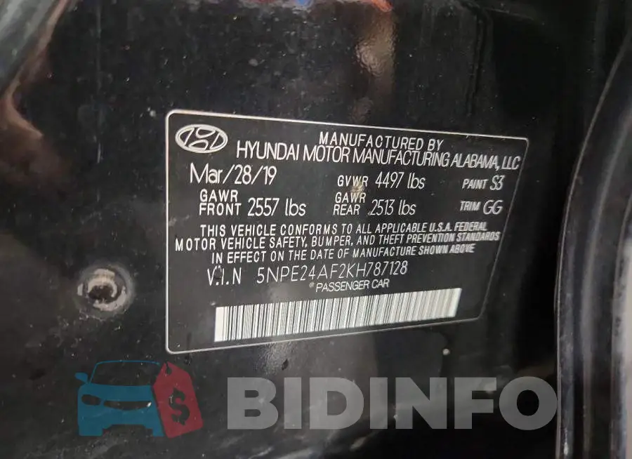 5NPE24AF2KH787128 Photo# 12
