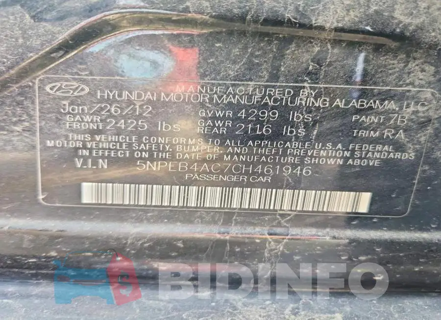 5NPEB4AC7CH461946 Photo# 12