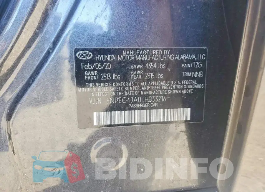5NPEG4JA0LH033216 Photo# 12