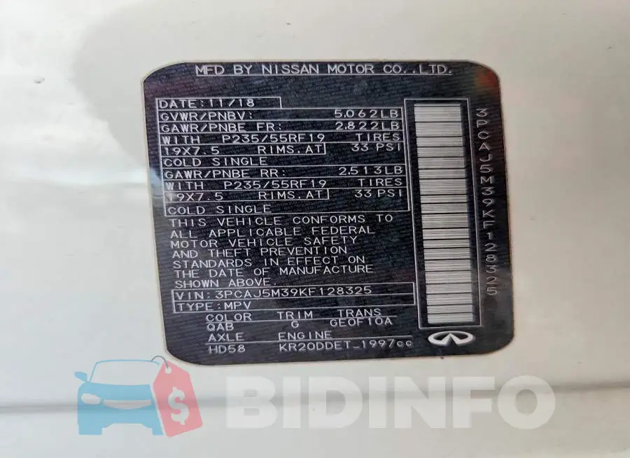 3PCAJ5M39KF128325 Photo# 14