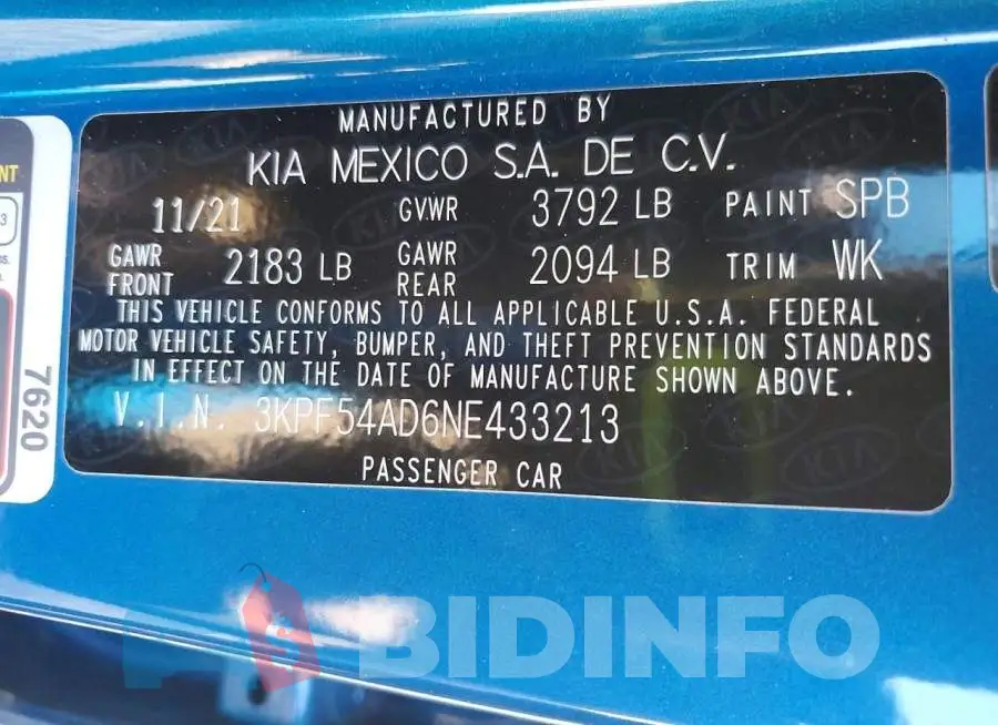 3KPF54AD6NE433213 Photo# 12