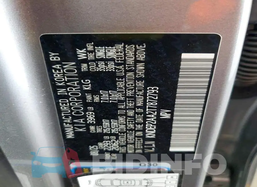 KNDEP2AA2T7872793 Photo# 13