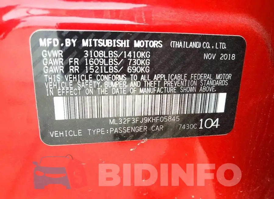 ML32F3FJ9KHF05845 Photo# 13