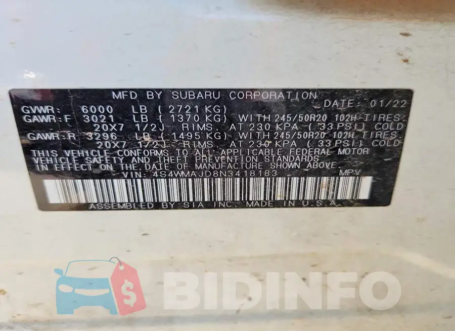 4S4WMAJD8N3418183 Photo# 14