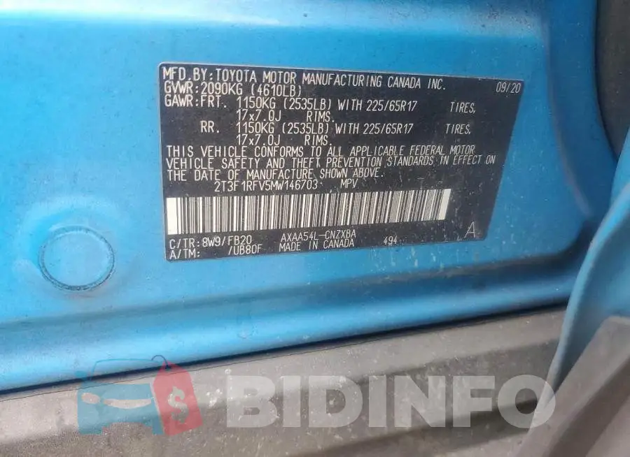 2T3F1RFV5MW146703 Photo# 13