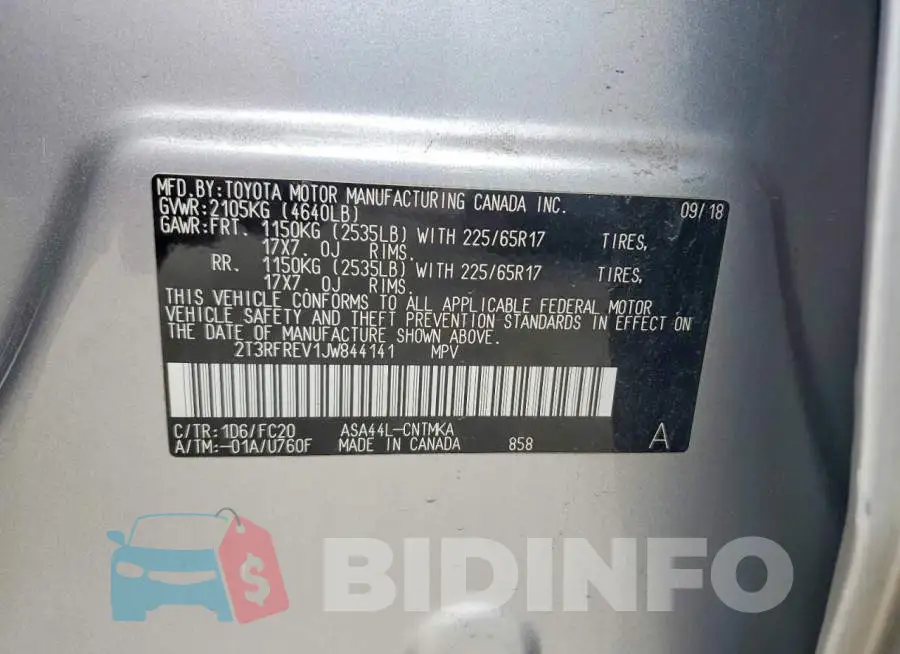 2T3RFREV1JW844141 Photo# 13
