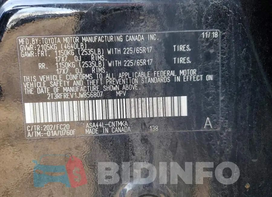 2T3RFREV1JW856807 Photo# 13