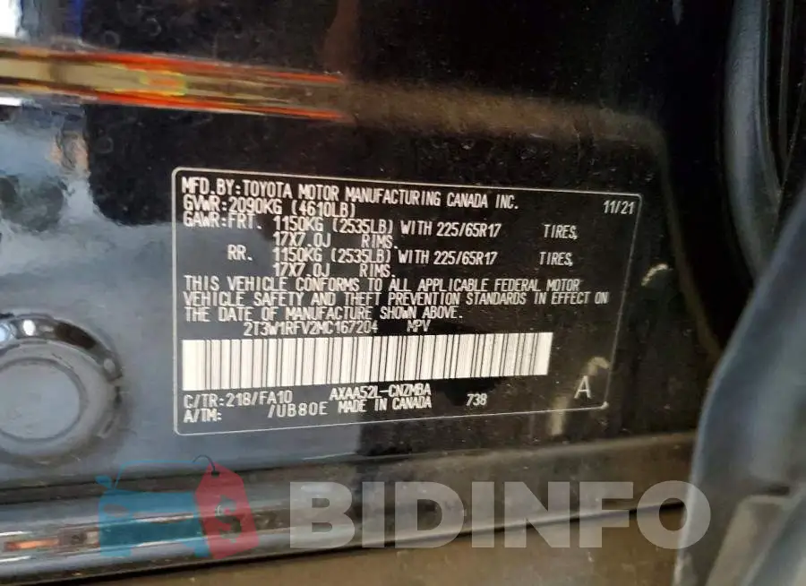 2T3W1RFV2MC167204 Photo# 12