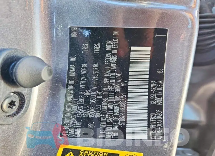 5TDBZRFH8JS887751 Photo# 14
