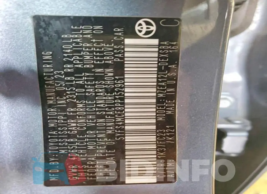 5YFS4MCE8PP152961 Photo# 12