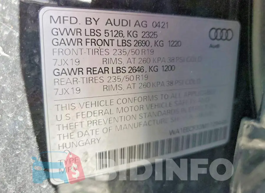 WA1EECF33M1129449 Photo# 13