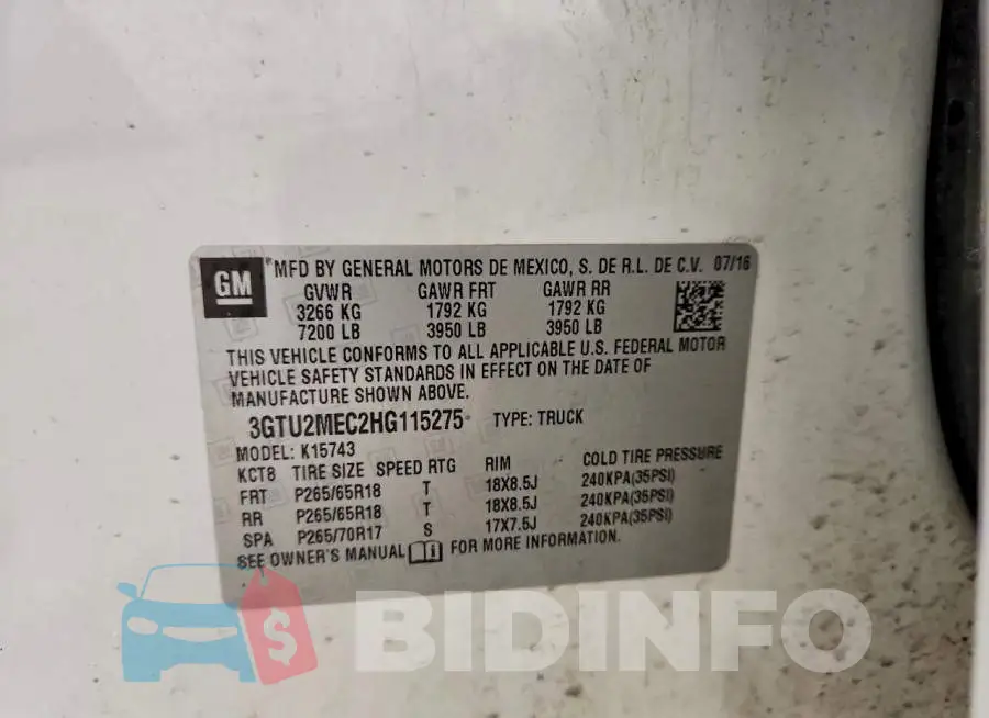 3GTU2MEC2HG115275 Photo# 12