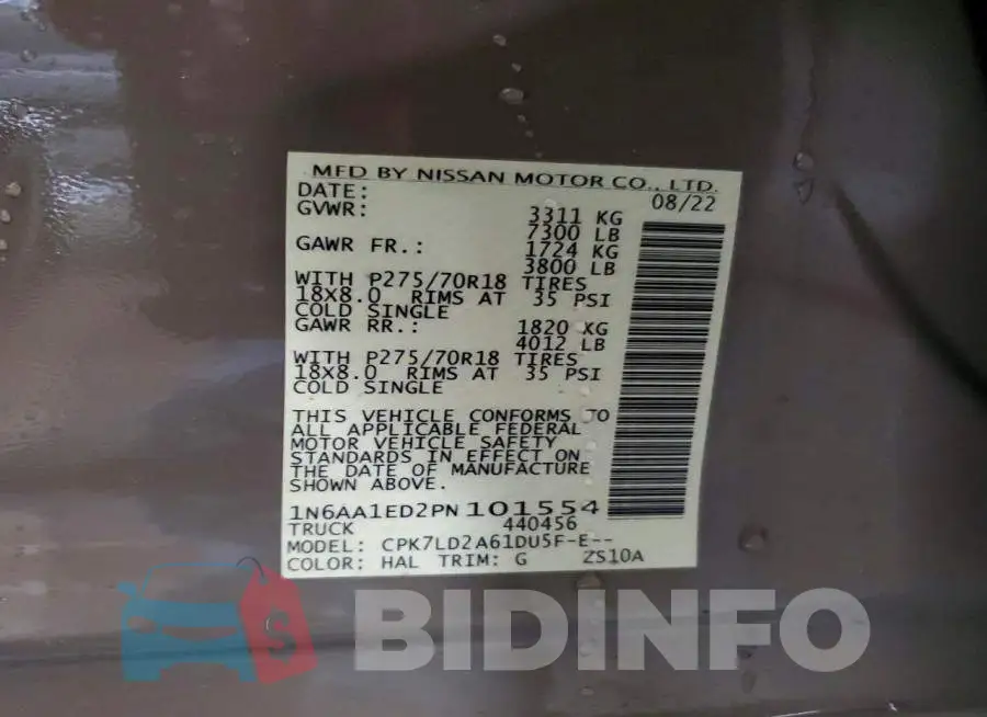 1N6AA1ED2PN101554 Photo# 12