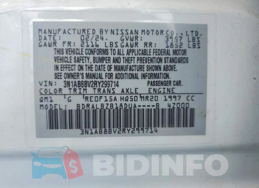 3N1AB8BV2RY299714 Photo# 12