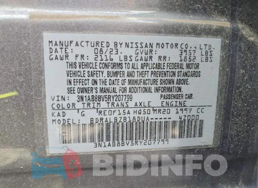 3N1AB8BV5RY207799 Photo# 12