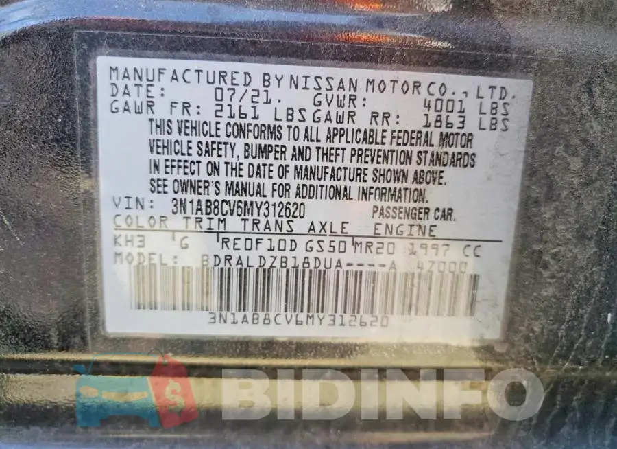 3N1AB8CV6MY312620 Photo# 13