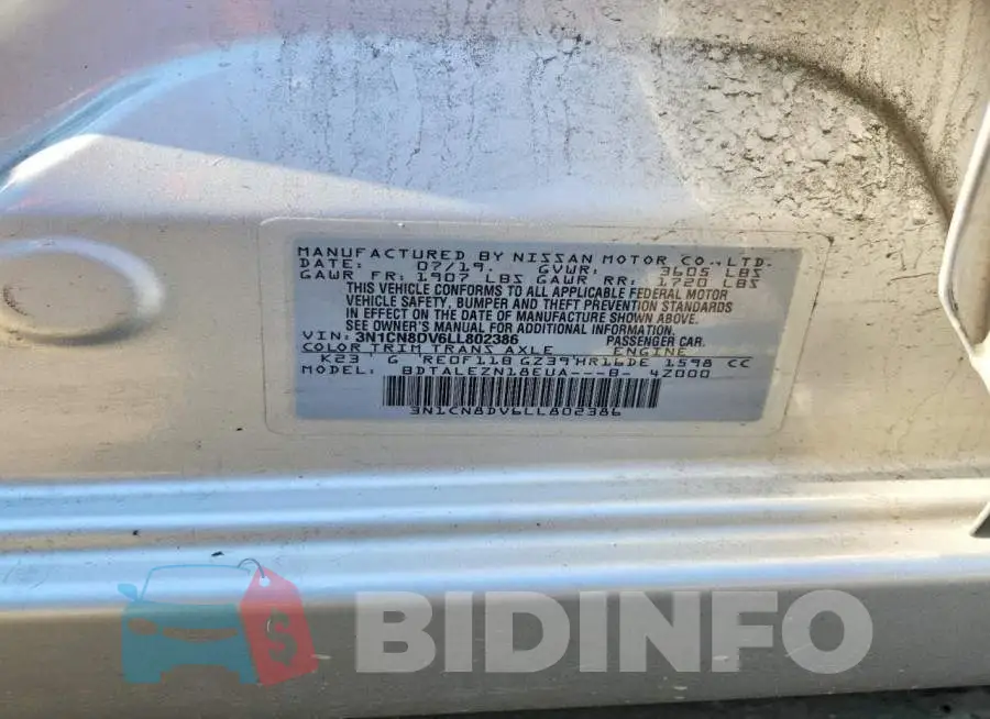 3N1CN8DV6LL802386 Photo# 13