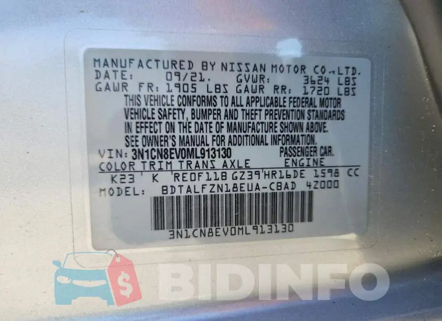 3N1CN8EV0ML913130 Photo# 12