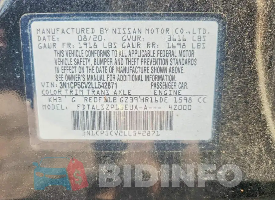 3N1CP5CV2LL542871 Photo# 13