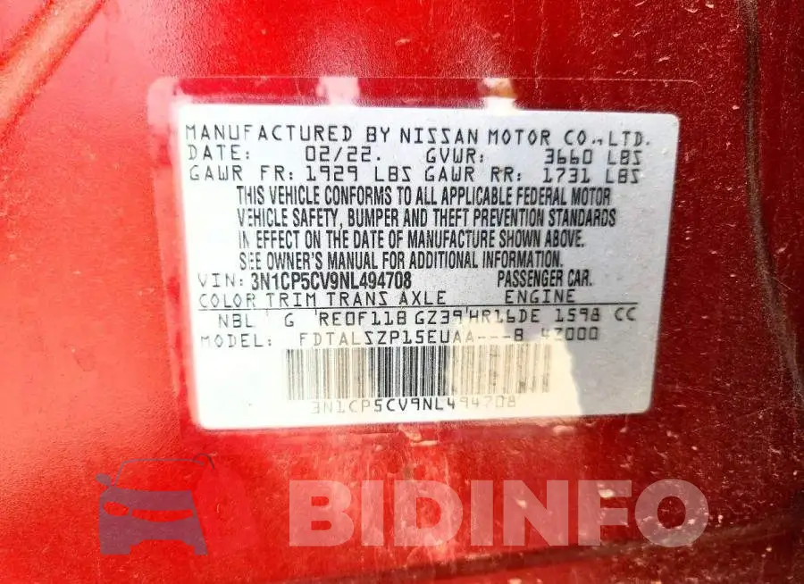 3N1CP5CV9NL494708 Photo# 13