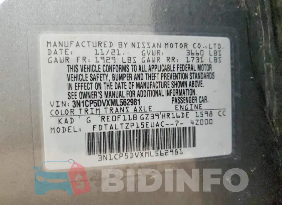 3N1CP5DVXML562981 Photo# 12