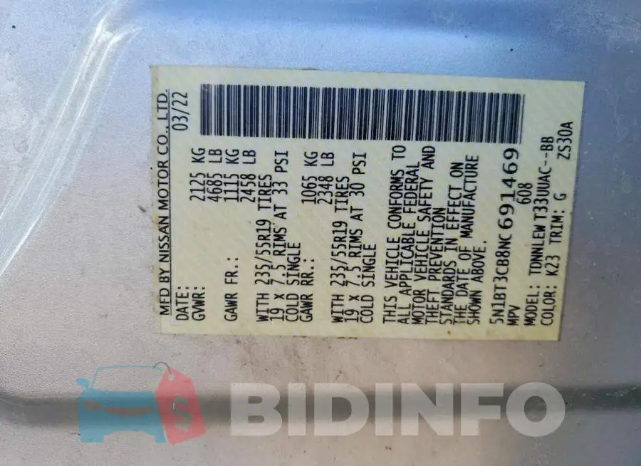5N1BT3CB8NC691469 Photo# 14