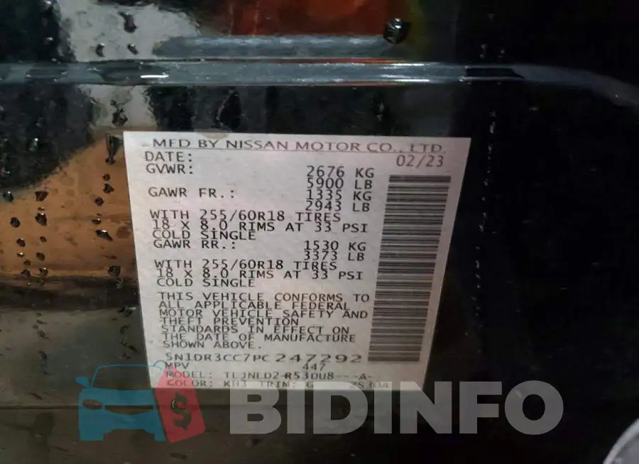 5N1DR3CC7PC247292 Photo# 13