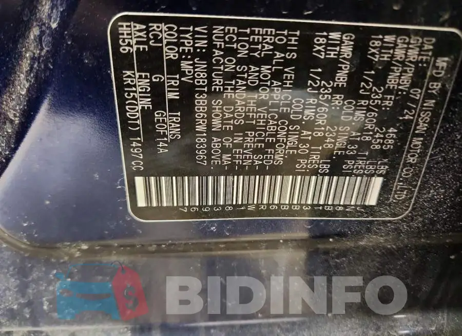 JN8BT3BB6RW183967 Photo# 14
