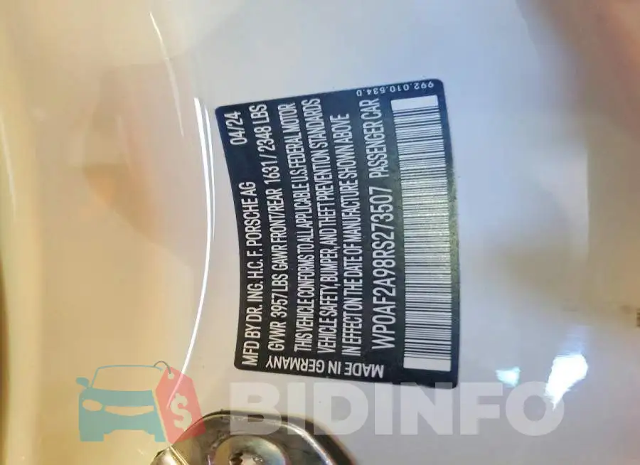 WP0AF2A98RS273507 Photo# 12