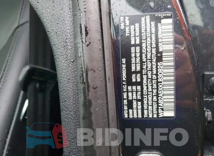 WP1AB2A5XKLB30825 Photo# 14