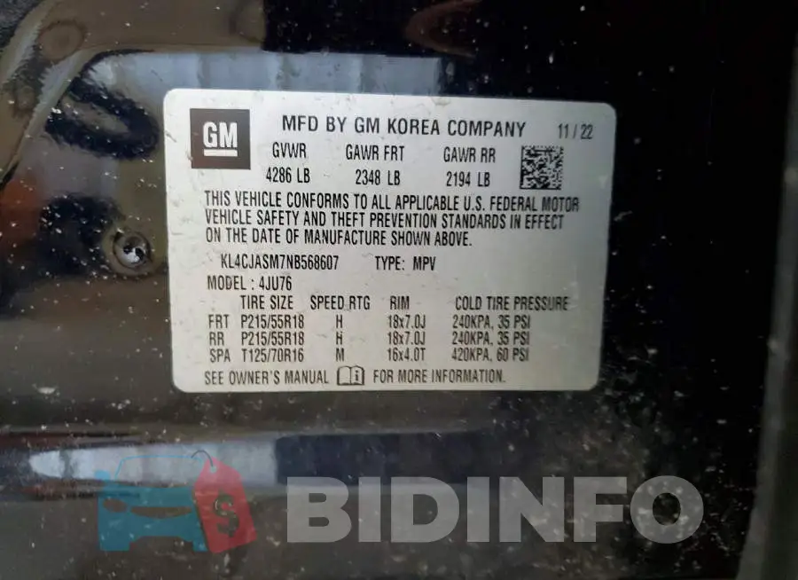 KL4CJASM7NB568607 Photo# 13