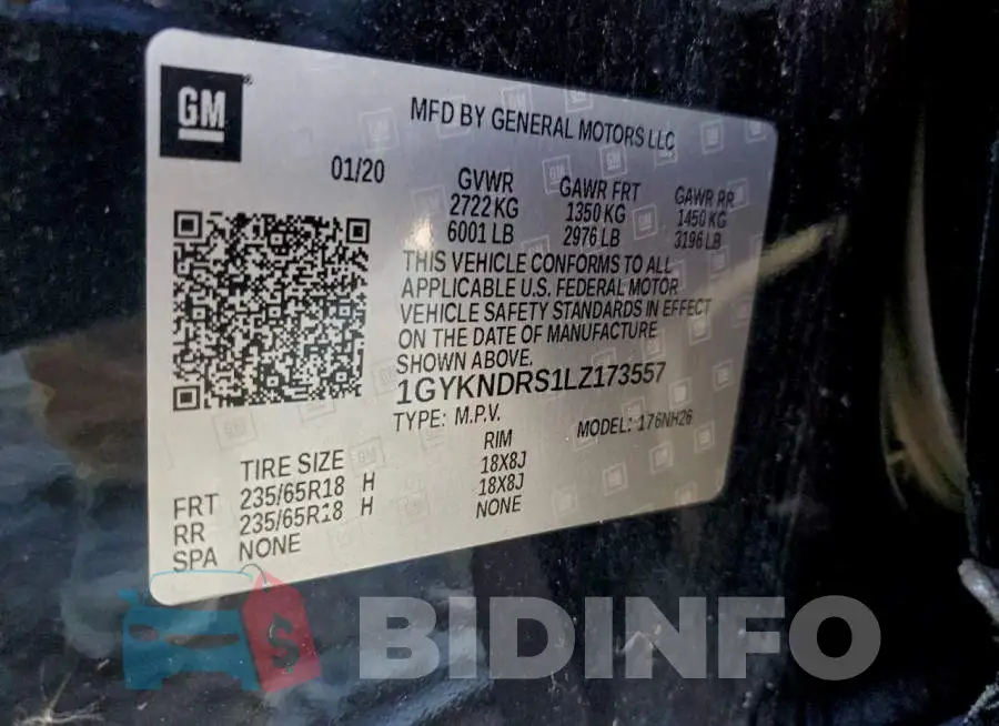 1GYKNDRS1LZ173557 Photo# 12