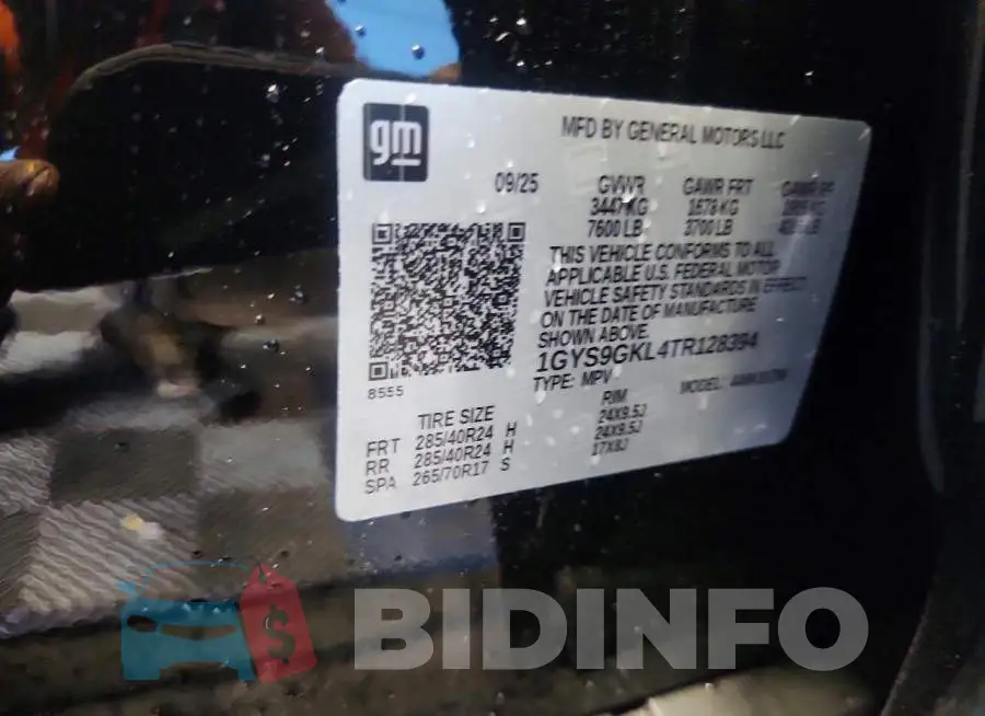 1GYS9GKL4TR128394 Photo# 13