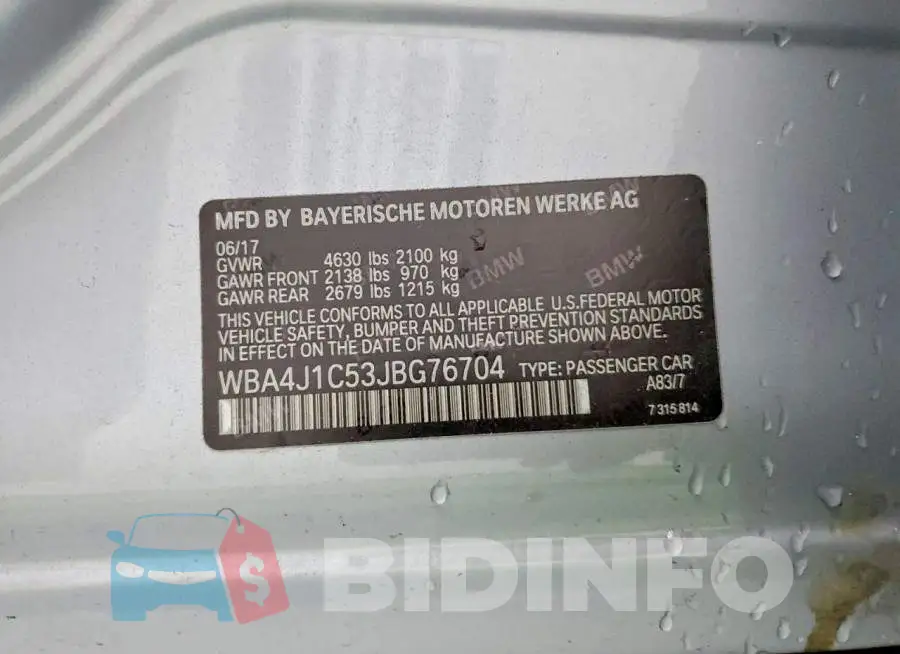 WBA4J1C53JBG76704 Photo# 12