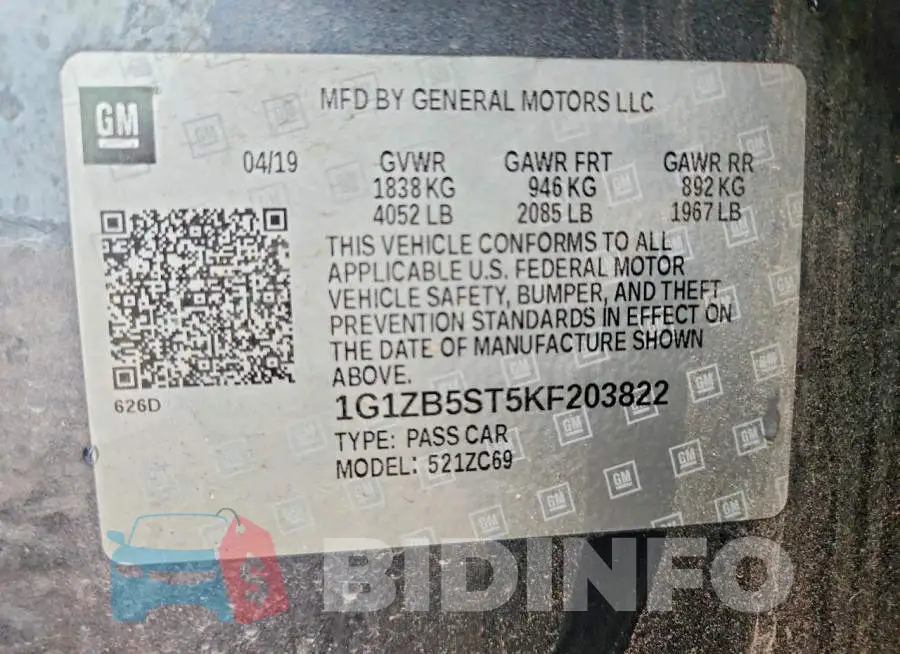 1G1ZB5ST5KF203822 Photo# 12