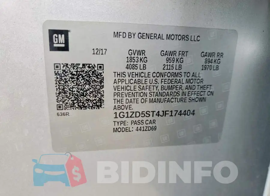 1G1ZD5ST4JF174404 Photo# 12