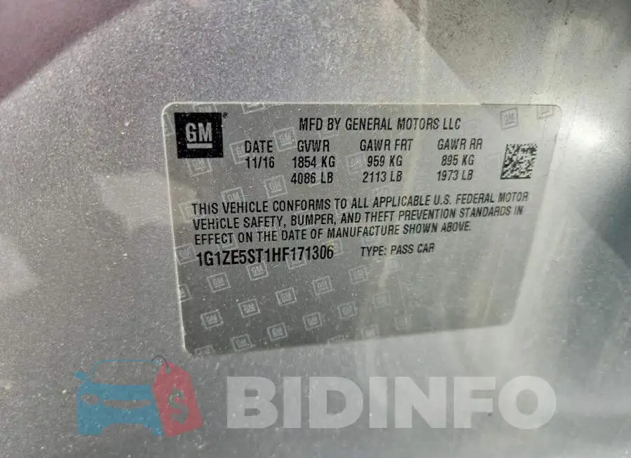 1G1ZE5ST1HF171306 Photo# 12