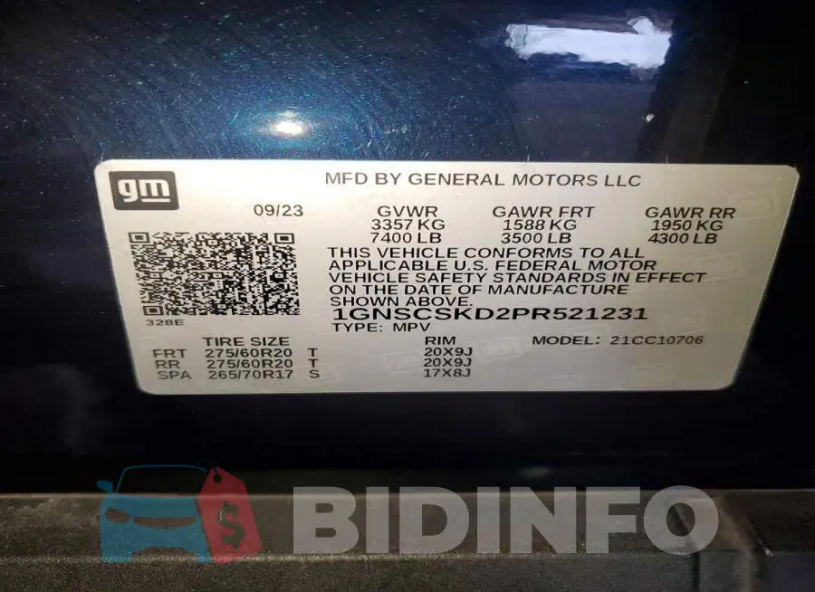 1GNSCSKD2PR521231 Photo# 13