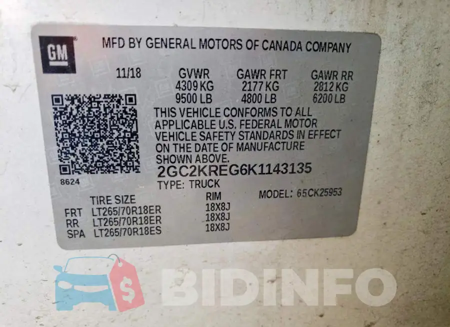 2GC2KREG6K1143135 Photo# 12