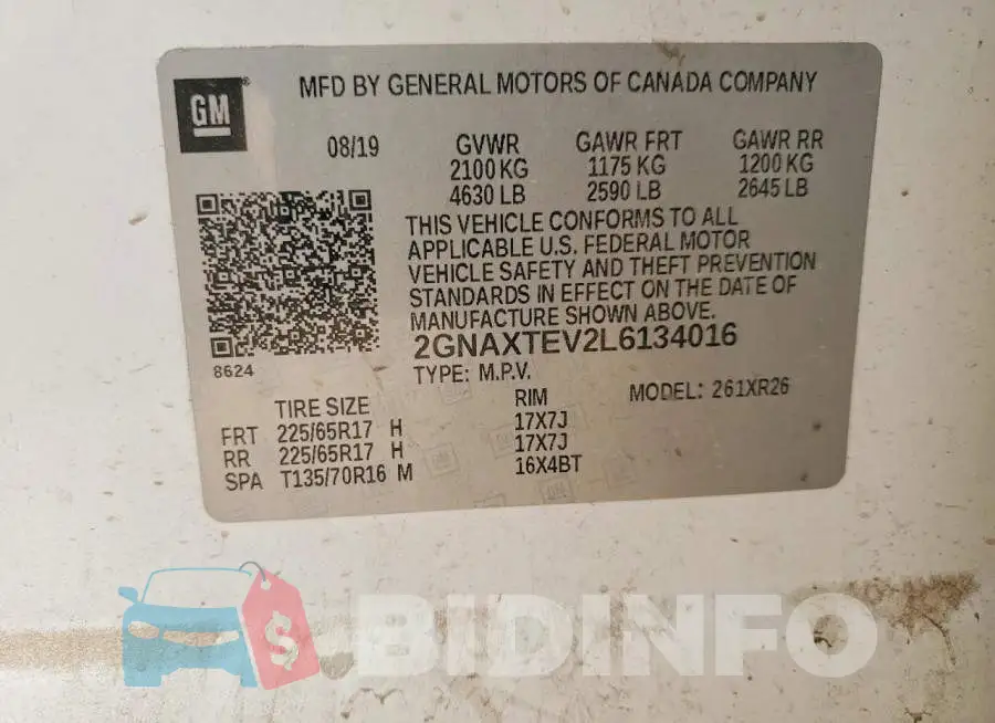 2GNAXTEV2L6134016 Photo# 13