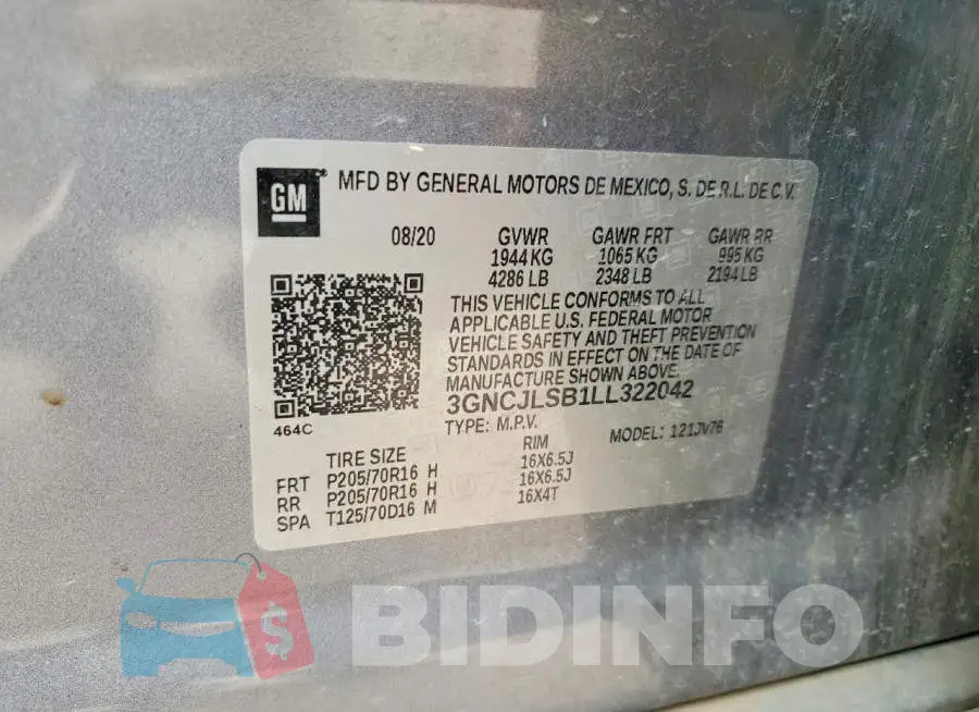 3GNCJLSB1LL322042 Photo# 12