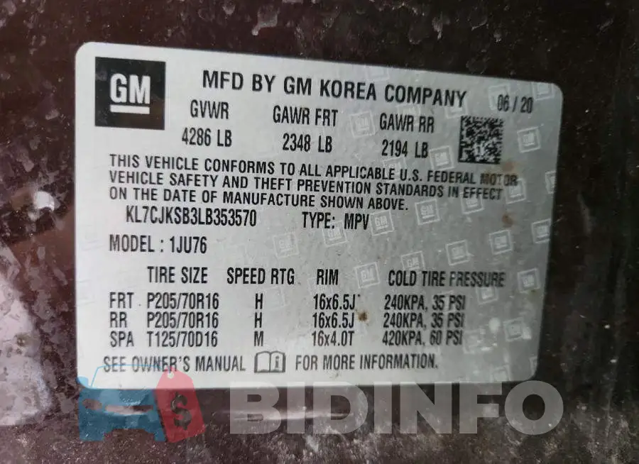 KL7CJKSB3LB353570 Photo# 14