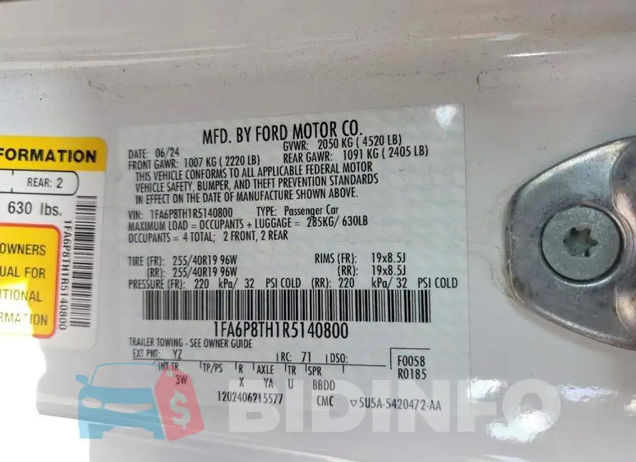 1FA6P8TH1R5140800 Photo# 12